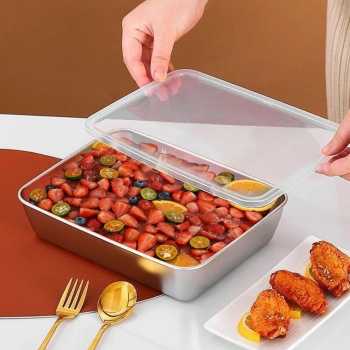 Gambar produk Umigy Loyang Nampan Tray Keeping Box Oven Stainless 201 with Lid - UM60