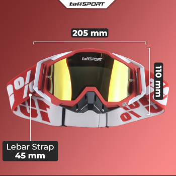 Gambar produk TaffSPORT Kacamata Helm Motor Goggles UV400 Protection Windproof Reflective - UV400