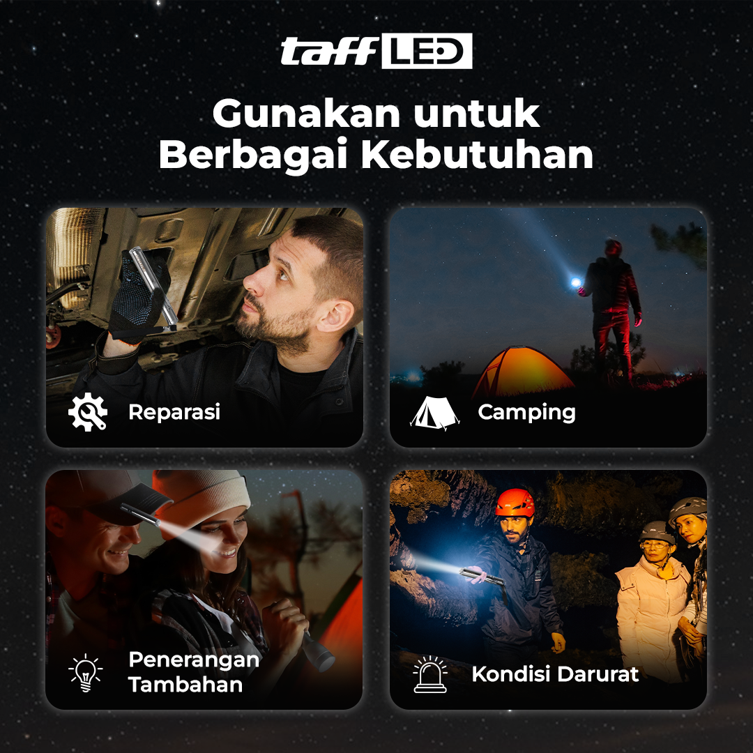 TaffLED Senter LED Mini Flashlight CREE XML - Mini 865 Gambar produk TaffLED Senter LED Mini Flashlight CREE XML - Mini 865