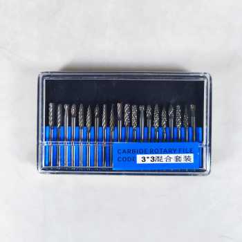 Gambar produk JIGONG Mata Bor Mini Tungsten Carbide Rotary Tool Drill Bit 3mm 20 PCS - JIG-TR008
