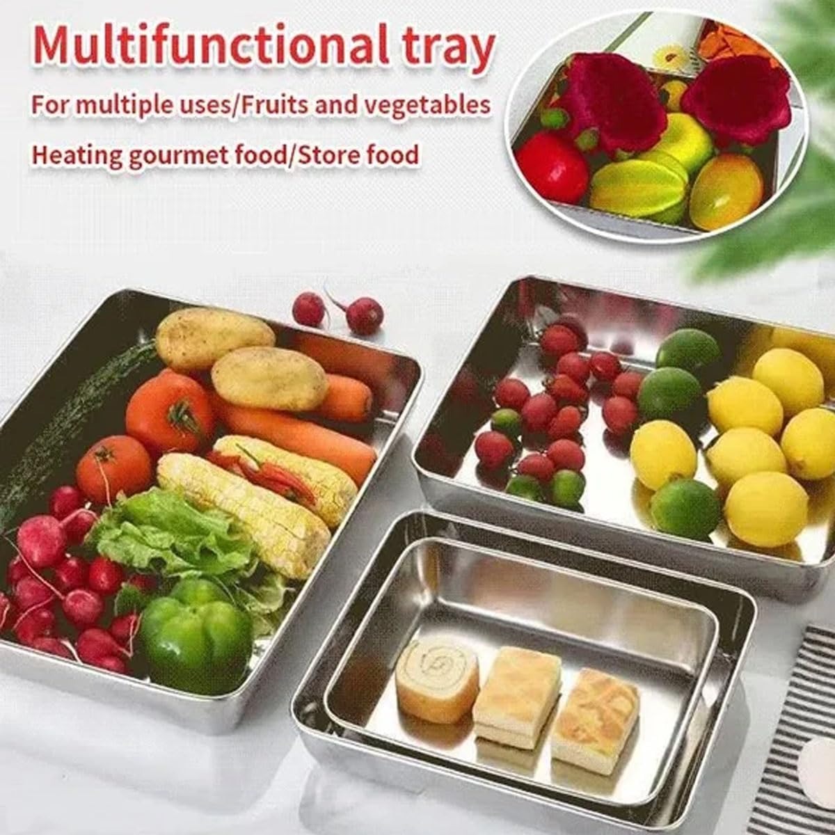 Gambar produk Umigy Loyang Nampan Tray Keeping Box Oven Stainless 201 with Lid M - UM60