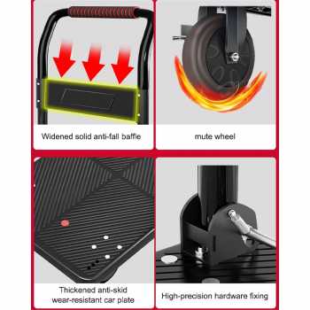 Gambar produk PICKU Troli Barang Lipat Foldable Flatbed Cart Silent Wheel 58x88cm - PC-88