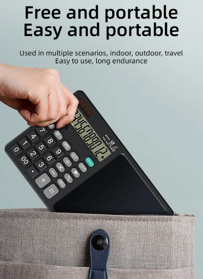 SIOPEN Kalkulator Tablet Multifungsi 2in1 LCD Writing Pad 12 Digits - ZH70 Gambar produk SIOPEN Kalkulator Tablet Multifungsi 2in1 LCD Writing Pad 12 Digits - ZH70