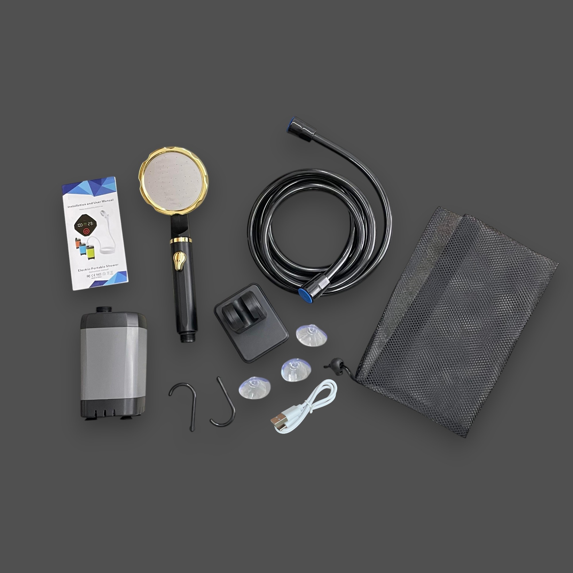 Gambar produk LIXADA Shower Portable Outdoor Camping Travel Digital Display 6000mAh - LD-60