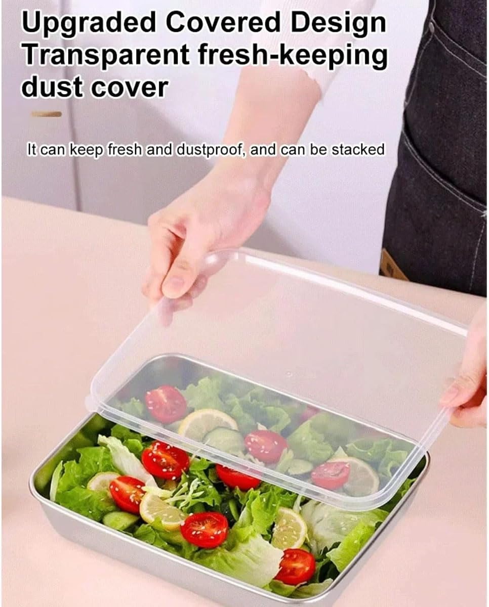 Gambar produk Umigy Loyang Nampan Tray Keeping Box Oven Stainless 201 with Lid M - UM60