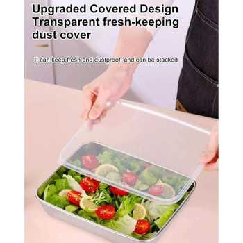 Gambar produk Umigy Loyang Nampan Tray Keeping Box Oven Stainless 201 with Lid M - UM60