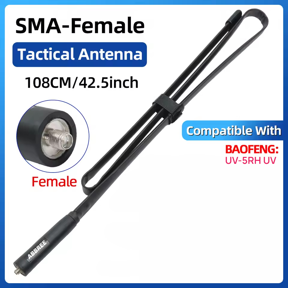 Gambar produk ABBREE Antena HT Walkie Talkie Radio SMA Female for Baofeng UV-5RH UV 108cm - AB-44