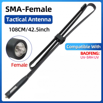 Gambar produk ABBREE Antena HT Walkie Talkie Radio SMA Female for Baofeng UV-5RH UV 108cm - AB-44