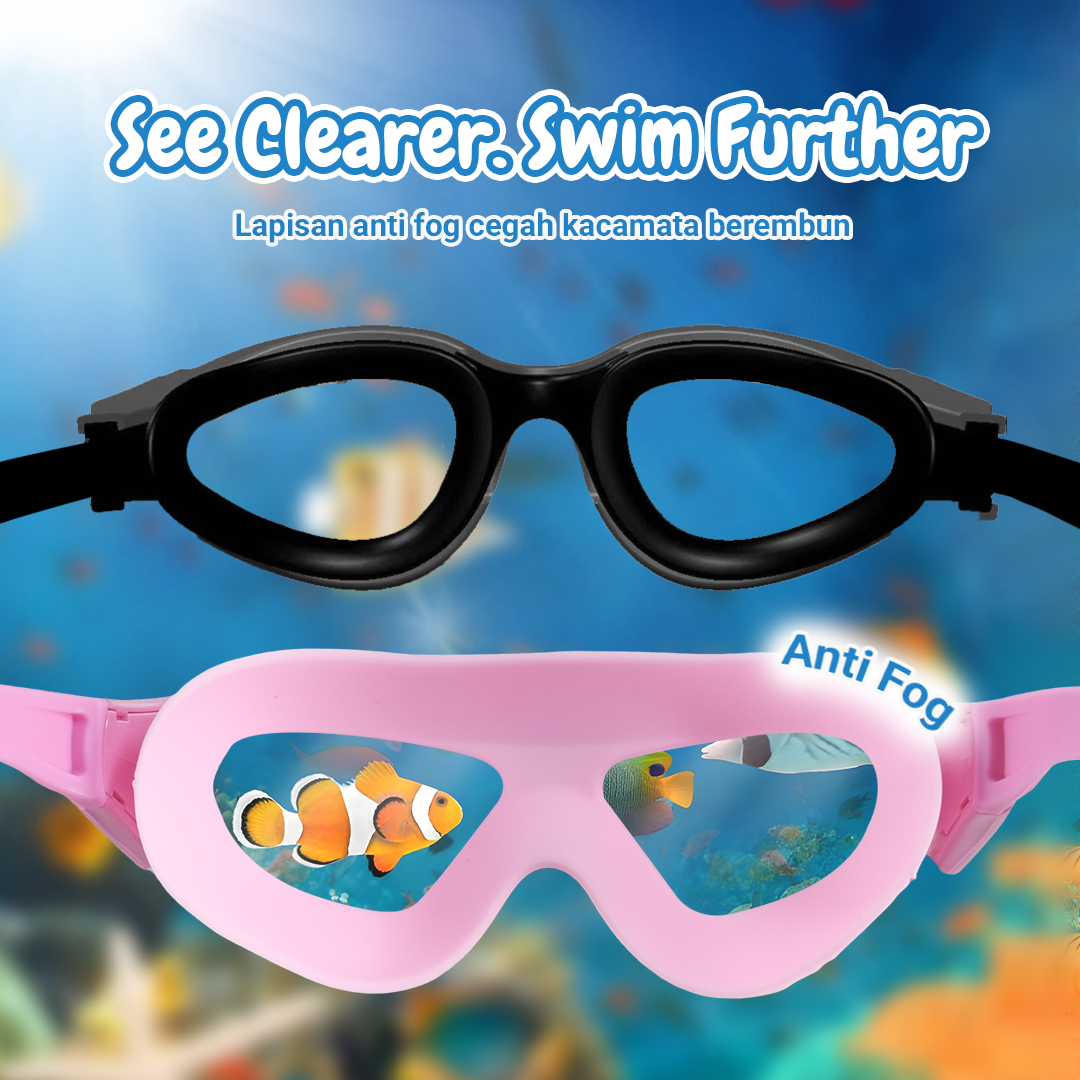 Chanskyu Kacamata Renang Anak Anti Fog UV Protection with Earplug - CK185 Gambar produk Chanskyu Kacamata Renang Anak Anti Fog UV Protection with Earplug - CK185