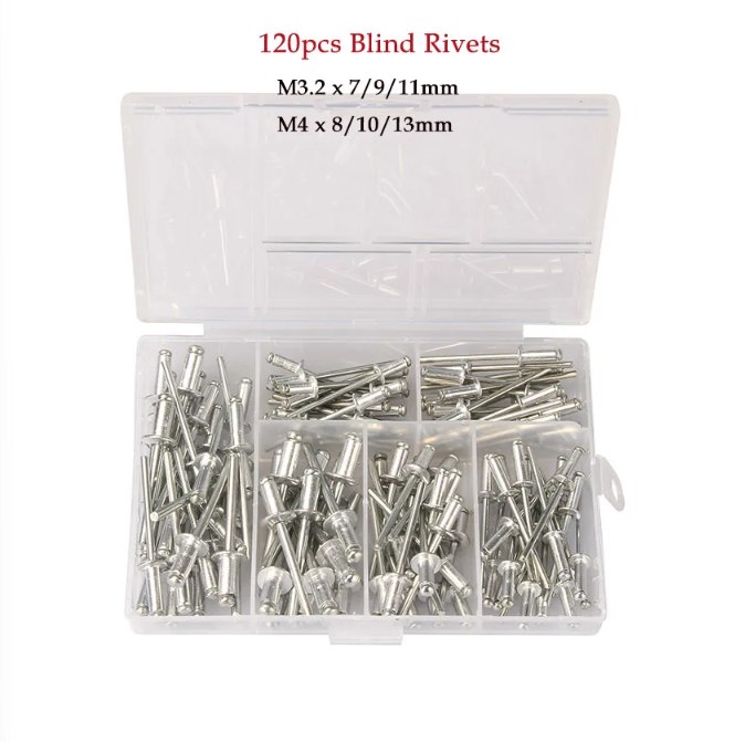 Gambar produk JERBOR Baut Rivet Universal Blind Rivets Tool Set with Gun 120PCS - XM20