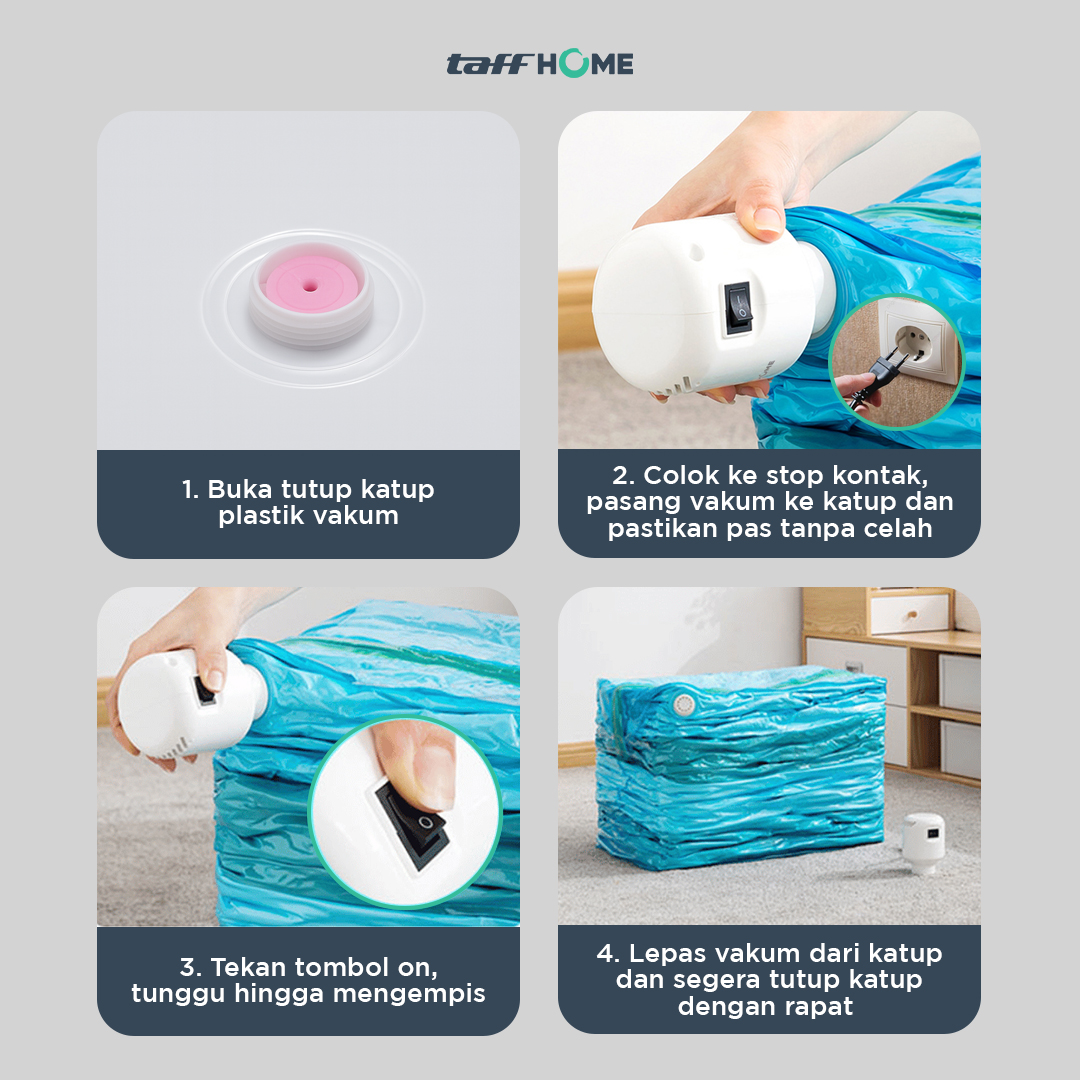 TaffHOME Pompa Vakum Baju Elektrik Vacuum Bag Pump EU 4-5 kPa 55W - GR-204 Gambar produk TaffHOME Pompa Vakum Baju Elektrik Vacuum Bag Pump EU 4-5 kPa 55W - GR-204