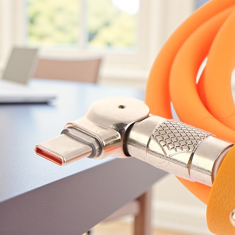 USLION Kabel Charger USB Type C Rotatable 2A 1M - USN1M Gambar produk USLION Kabel Charger USB Type C Rotatable 2A 1M - USN1M