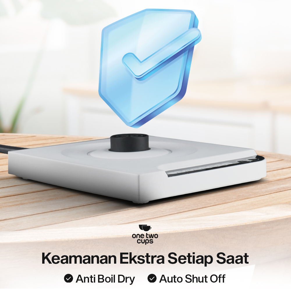 Gambar produk One Two Cups Teko Listrik Kopi Pemanas Air Heater Display 1000W 1L - HR-462