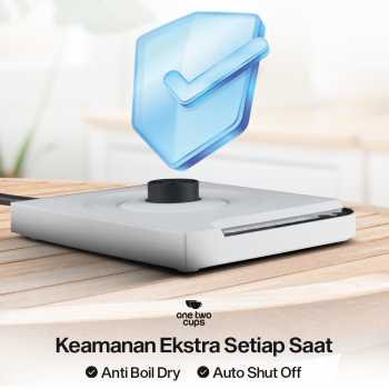 Gambar produk One Two Cups Teko Listrik Kopi Pemanas Air Heater Display 1000W 1L - HR-462