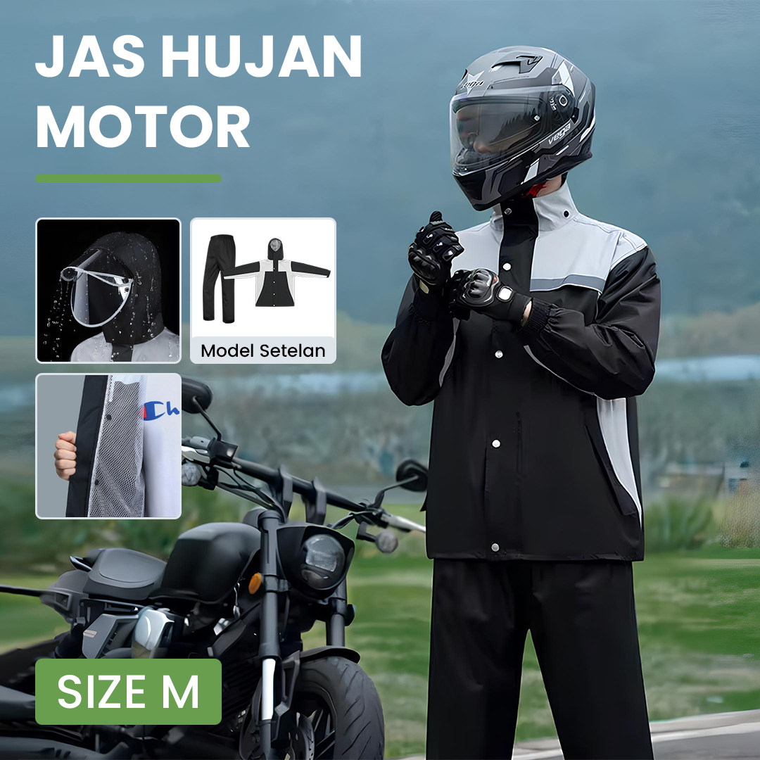 Keyru Jas Hujan Setelan Motor Polyester Pongee Waterproof Raincoat M - ZY-8118 Gambar produk Keyru Jas Hujan Setelan Motor Polyester Pongee Waterproof Raincoat M - ZY-8118
