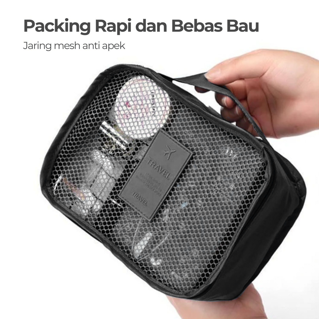 Tas Travel Bag Laundry Organizer Packing Cubes Multi Size 6 PCS Gambar produk Tas Travel Bag Laundry Organizer Packing Cubes Multi Size 6 PCS