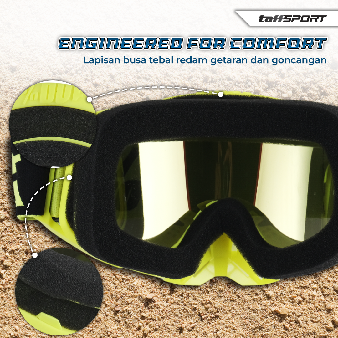Gambar produk TaffSPORT Kacamata Helm Motor Goggles UV400 Protection Windproof Reflective - UV400