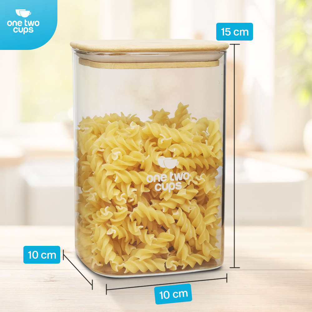 Gambar produk One Two Cups Toples Kaca Penyimpanan Makanan Kedap Udara Storage Jar 1.2L - HC1019