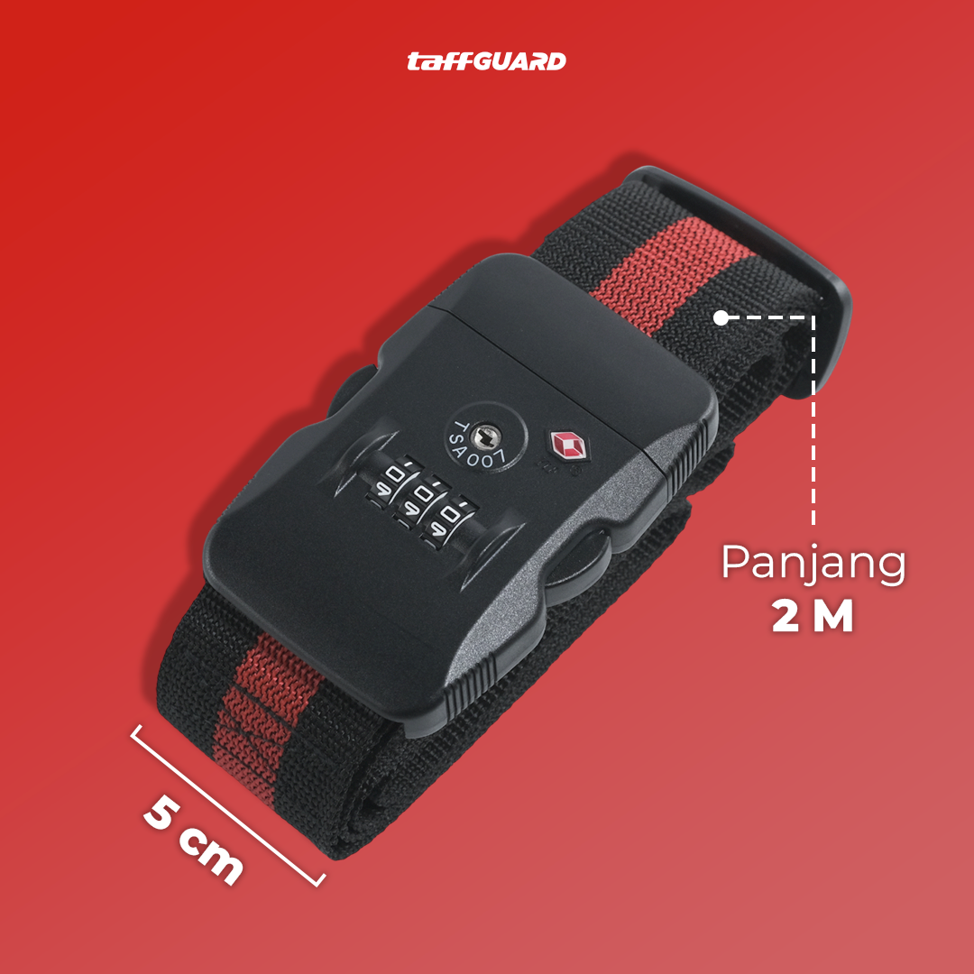 TaffGUARD Travel Luggage Lock Suitcase Belt Tali Koper Gembok TSA PIN - TSA-319 Gambar produk TaffGUARD Travel Luggage Lock Suitcase Belt Tali Koper Gembok TSA PIN - TSA-319