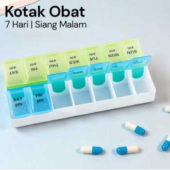 FirstDay Kotak Obat 7 Hari Siang Malam Medicine Tablet Capsule Storage - FD7
