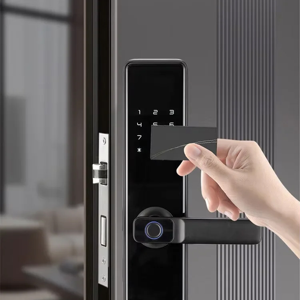 KESONG Smart Door Lock Fingerprint Password Card Alarm - A1 Gambar produk KESONG Smart Door Lock Fingerprint Password Card Alarm - A1