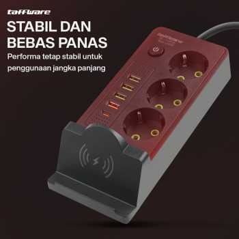 Gambar produk Taffware Stopkontak USB Type C EU Plug Wireless Charging 2500W - QL-1080U