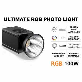 Gambar produk LIYADI Lampu Studio Fotografi COB LED RGBW 24 Mode 10000mAh 100W - ND100