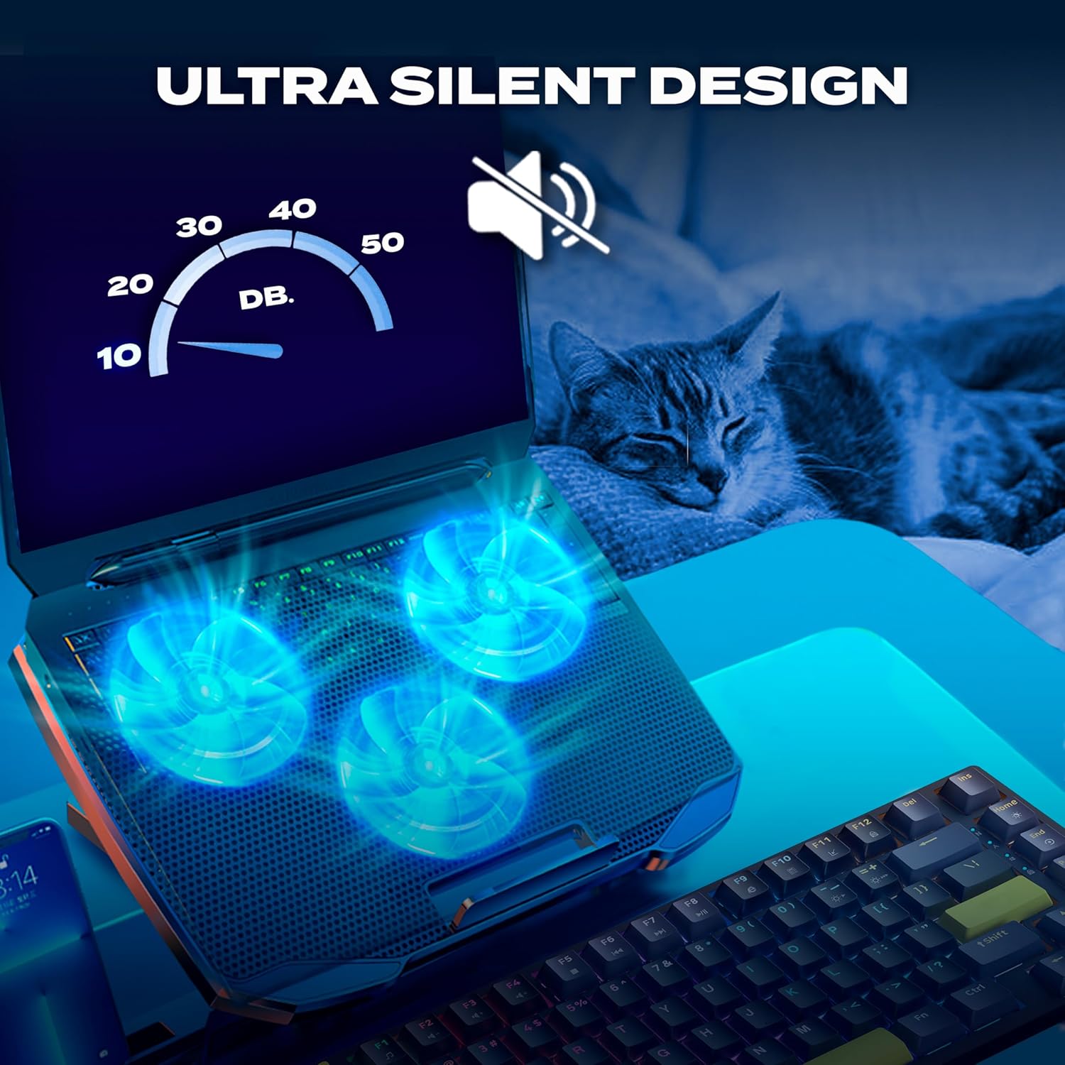 Gambar produk Aimzone Cooling Pad Laptop Gaming Kipas Pendingin 3 Fans LED 15.6Inch - AZ39