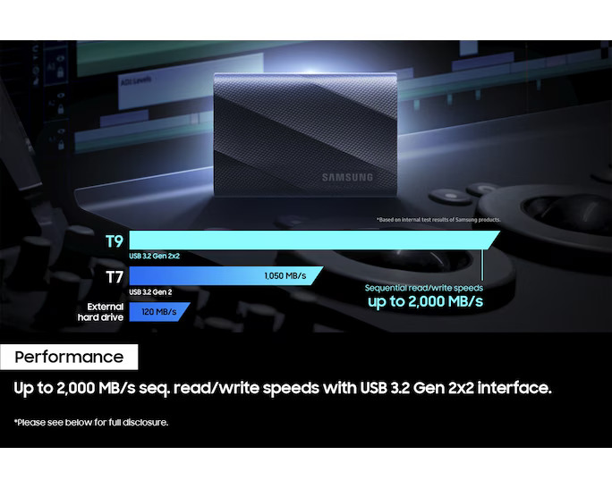 Gambar produk Samsung Portable SSD T9 USB 3.2 Gen 2x2 2TB