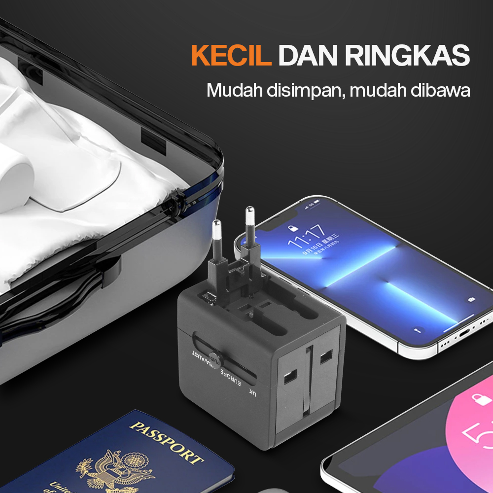 TRAVOR Universal Travel Adaptor Colokan Charger Adapter USB PD 1380W - TR020 Gambar produk TRAVOR Universal Travel Adaptor Colokan Charger Adapter USB PD 1380W - TR020