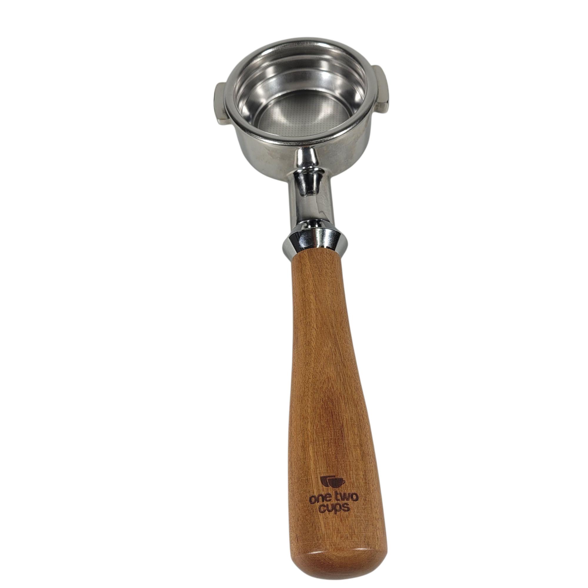 One Two Cups Bottomless Naked Portafilter Stainless Steel 58mm - E61 Gambar produk One Two Cups Bottomless Naked Portafilter Stainless Steel 58mm - E61