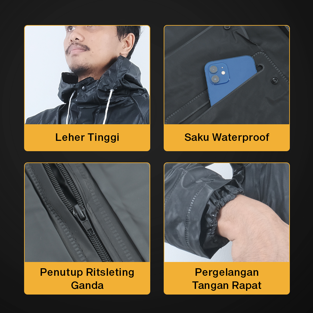 KEYRU Jas Hujan Setelan Motor Dewasa Visor PVC Waterproof Raincoat M - TN-74 Gambar produk KEYRU Jas Hujan Setelan Motor Dewasa Visor PVC Waterproof Raincoat M - TN-74