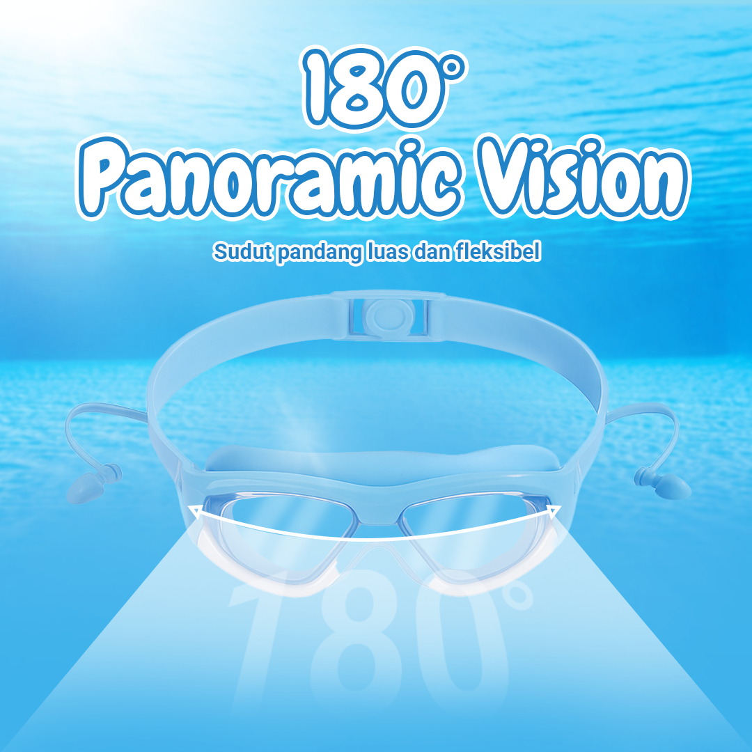 Chanskyu Kacamata Renang Anak Anti Fog UV Protection with Earplug - CK185 Gambar produk Chanskyu Kacamata Renang Anak Anti Fog UV Protection with Earplug - CK185