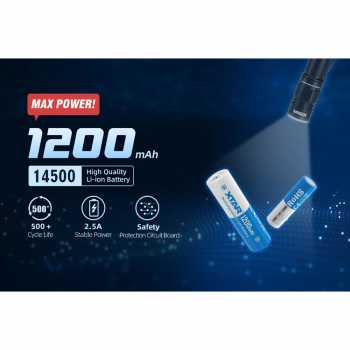 Gambar produk XTAR Baterai Rechargeable 14500 Li-Ion 1200mAh 3.6V 2.7A 1 PCS - XT-120