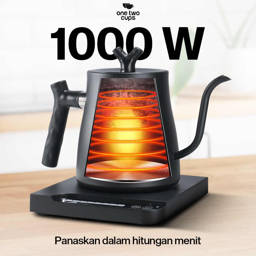 One Two Cups Teko Listrik Kopi Pemanas Air Heater Display 1000W 1L - HR-462 Gambar produk One Two Cups Teko Listrik Kopi Pemanas Air Heater Display 1000W 1L - HR-462