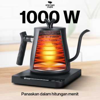 Gambar produk One Two Cups Teko Listrik Kopi Pemanas Air Heater Display 1000W 1L - HR-462