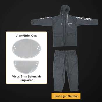 Gambar produk KEYRU Jas Hujan Setelan Motor Dewasa Visor PVC Waterproof Raincoat XL - TN-74