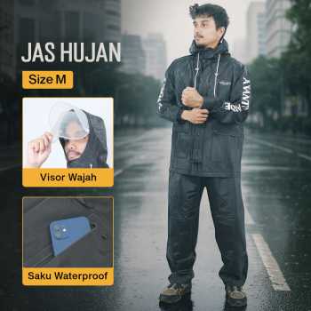 Gambar produk KEYRU Jas Hujan Setelan Motor Dewasa Visor PVC Waterproof Raincoat M - TN-74