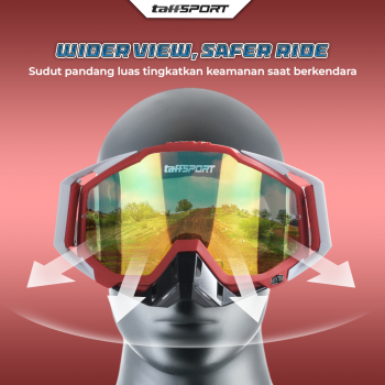 Gambar produk TaffSPORT Kacamata Helm Motor Goggles UV400 Protection Windproof Reflective - UV400