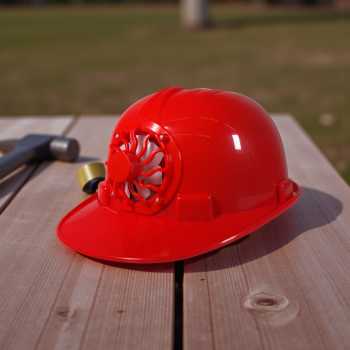 Gambar produk SDJZT Helm Proyek Konstruksi K3 Kipas Tenaga Surya Safety PE Material - LM02