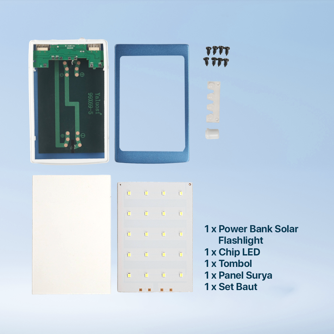 Rovtop Power Bank Solar DIY Case Flashlight Dual USB Port 5 PCS 18650 - 4NB1 Gambar produk Rovtop Power Bank Solar DIY Case Flashlight Dual USB Port 5 PCS 18650 - 4NB1