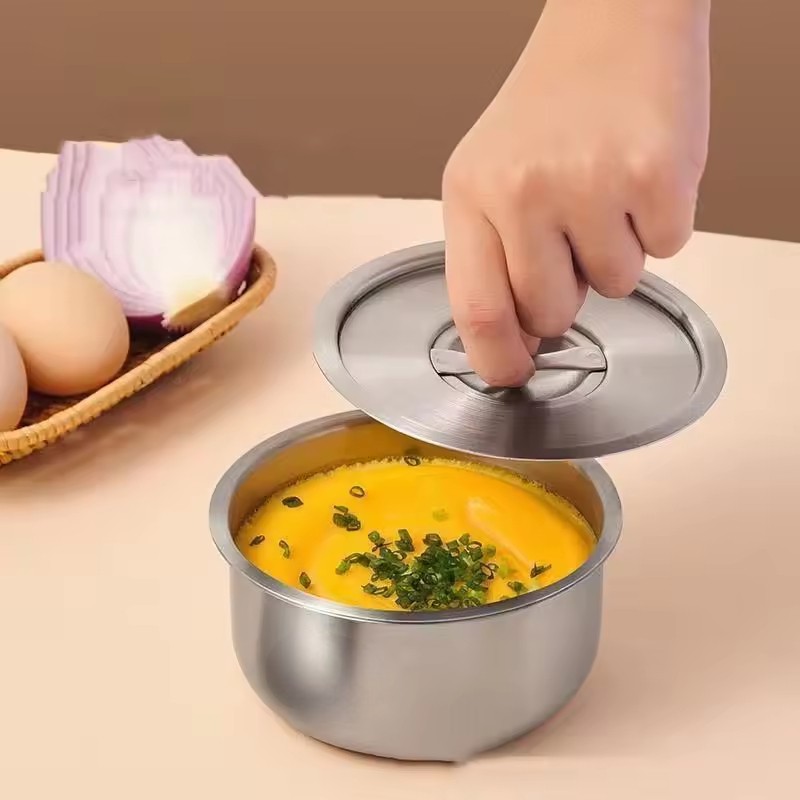 HUA Mangkuk Sup Steamed Egg Bowl Baking Stainless Steel 410 11.1cm - HU57 Gambar produk HUA Mangkuk Sup Steamed Egg Bowl Baking Stainless Steel 410 11.1cm - HU57