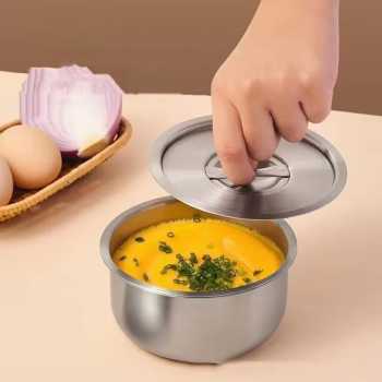 HUA Mangkuk Sup Steamed Egg Bowl Baking Stainless Steel 410 11.1cm - HU57
