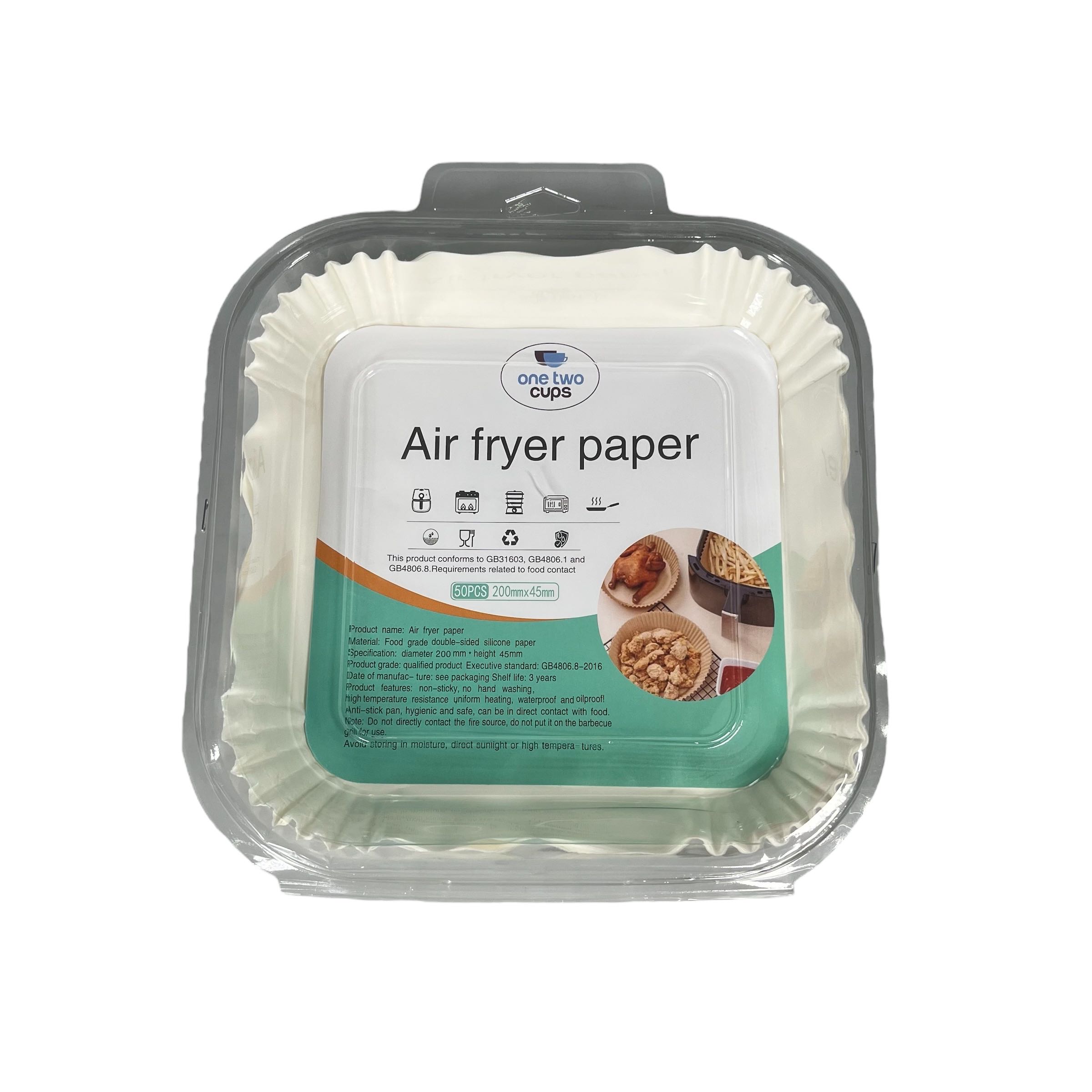 Gambar produk One Two Cups Kertas Alas Air Fryer Paper Liner Non Stick 50 PCS 20cm - MJ5