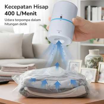 Gambar produk MAXIMA Pompa Vakum Baju Elektrik Vacuum Bag Pump EU Plug - GR-202