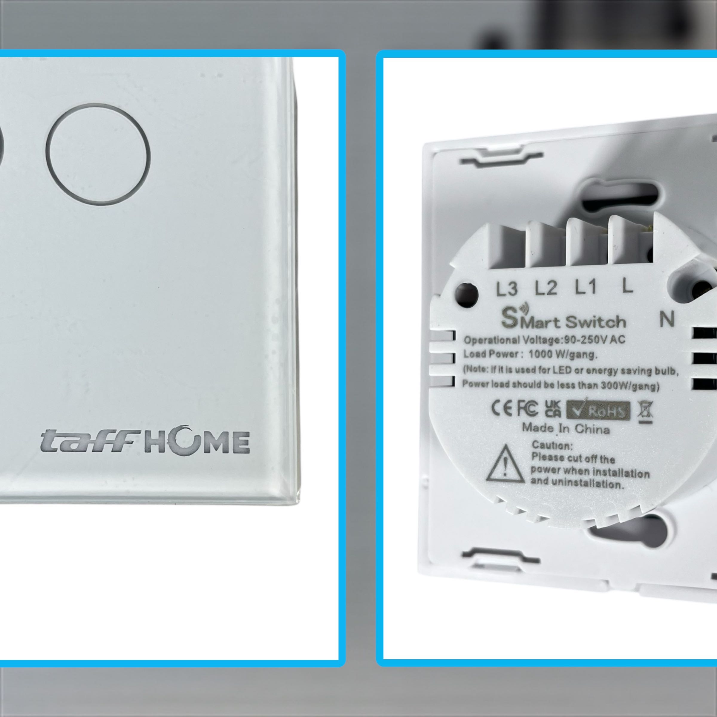 TaffHOME Saklar Lampu Wireless WiFi RF Smart Home Model 3 Gang - WHK05 Gambar produk TaffHOME Saklar Lampu Wireless WiFi RF Smart Home Model 3 Gang - WHK05