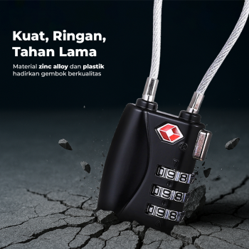 Gambar produk CJSJ Gembok Koper Angka 3 Digit Suitcase Password TSA Lock - TSA007