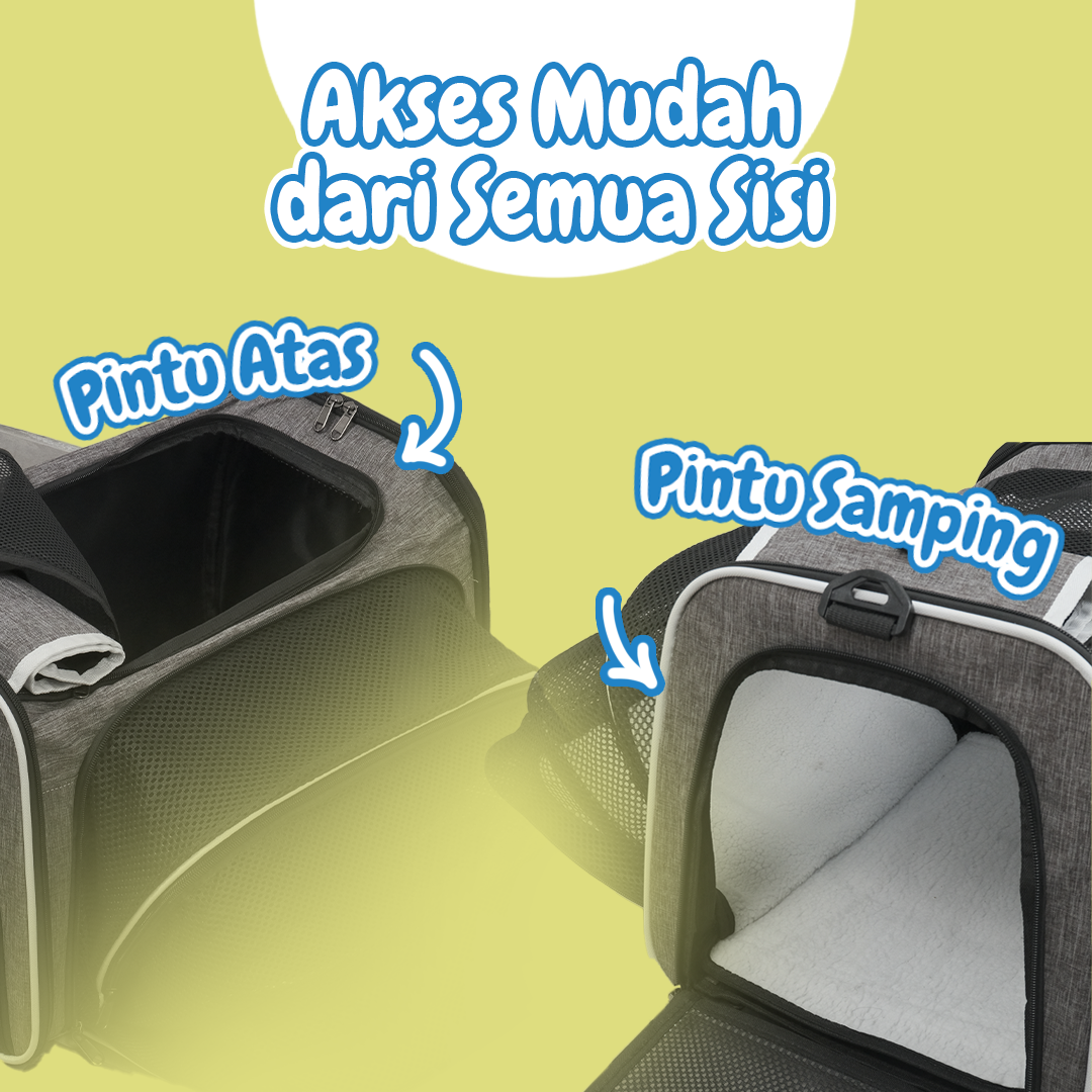 MEISU Tas Kandang Anjing Kucing Expandable Pet Carrier Bag 47x30x31cm - MS45 Gambar produk MEISU Tas Kandang Anjing Kucing Expandable Pet Carrier Bag 47x30x31cm - MS45