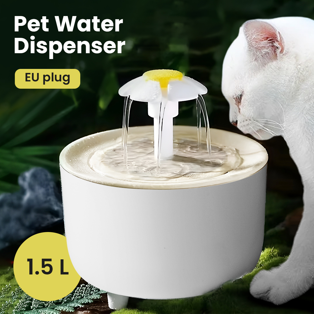 XIAOHUA Pet Water Dispenser Fountain Tempat Minum Kucing Anjing 1.5L EU Plug - X-15 Gambar produk XIAOHUA Pet Water Dispenser Fountain Tempat Minum Kucing Anjing 1.5L EU Plug - X-15