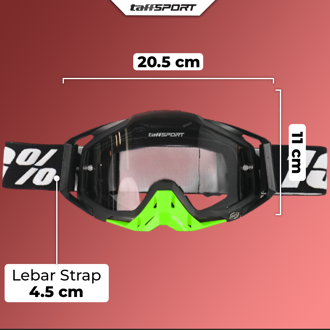 Gambar produk TaffSPORT Kacamata Helm Motor Goggles UV400 Protection Windproof Clear - UV400